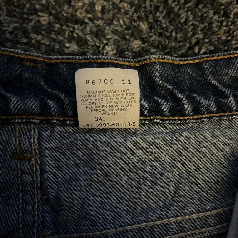 VTG Levi's 505 Jeans Mens 38x22 Capris Orange Tab 90s Workwear‎